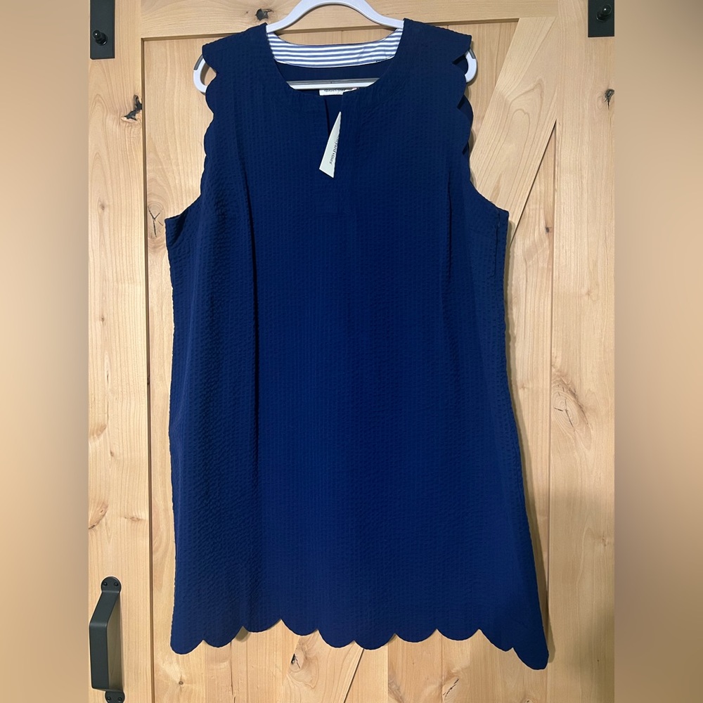 VINEYARD VINES SEERSUCKER SCALLOP CISCO DRESS